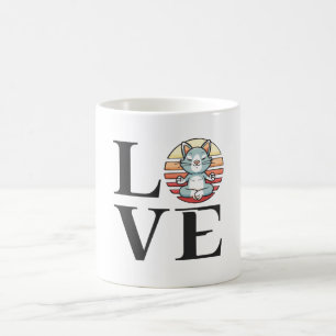 Liebe Katzen und Meditation Kaffeetasse