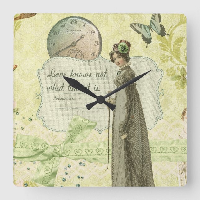 Liebe kennt keine Zeit Quadratische Wanduhr (Vorderseite)