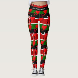 LIEBE KENYA Flag Rote Herzen RUN IHRE RASSE Leggings