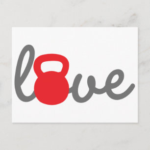 Liebe Kettlebell Red Postkarte