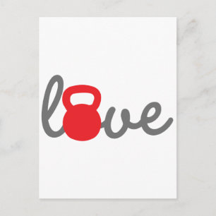 Liebe Kettlebell Red Postkarte