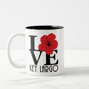LIEBE Key Largo Red Hibisus Zweifarbige Tasse