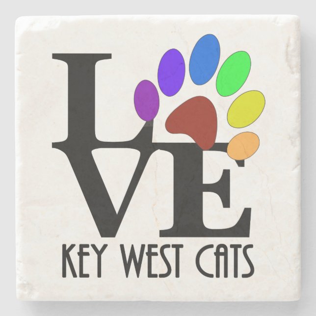 LIEBE Key West Cats Steinuntersetzer (Vorderseite)