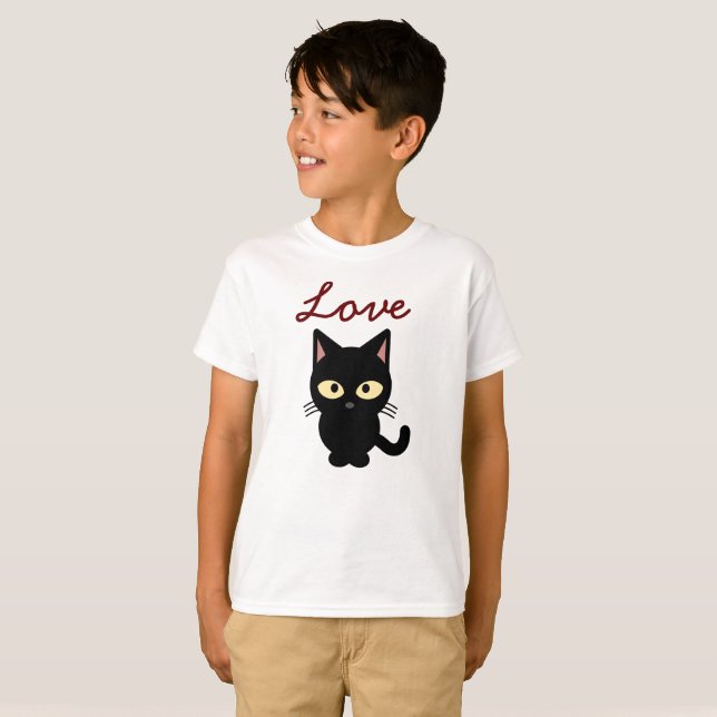 Liebe Kid Child Cat Design T - Shirt (Vorne ganz)