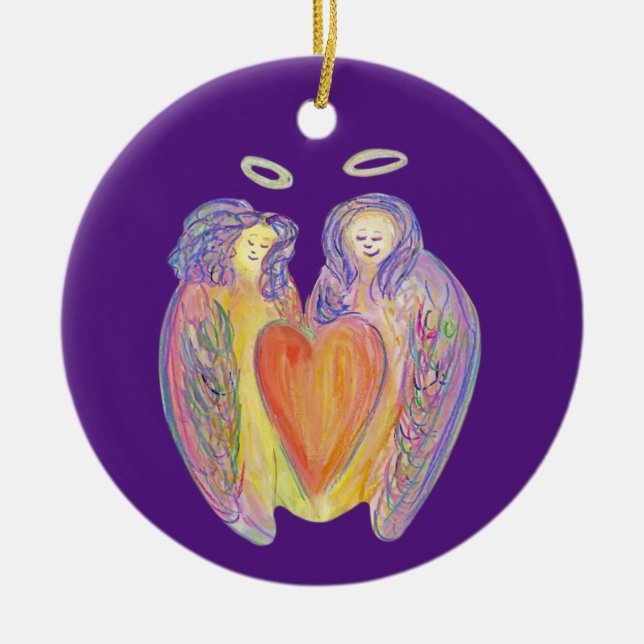 Liebe Kind Guardian Angels Holiday Geschenk Orname Keramik Ornament (Vorne)