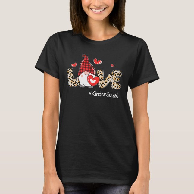 Liebe Kinder Squad Gnome Funny Teachers Valentines T-Shirt (Vorderseite)