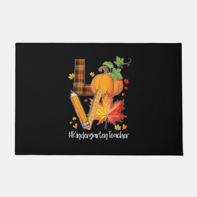LIEBE Kindergarten Lehrer Herbstlaub Herbst Fußmatte (Vorderseite)