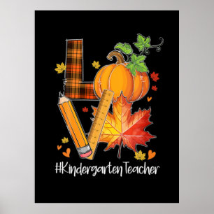 LIEBE Kindergarten Lehrer Herbstlaub Herbst Poster