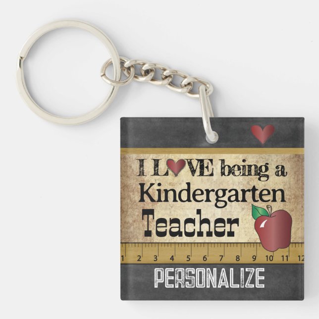 Liebe Kindergartenlehrerin Schlüsselanhänger (Vorderseite)