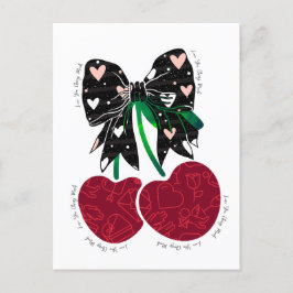 Liebe Kirsche viel lustiges Obst Postkarte