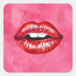 Liebe Kiss Quadratischer Aufkleber