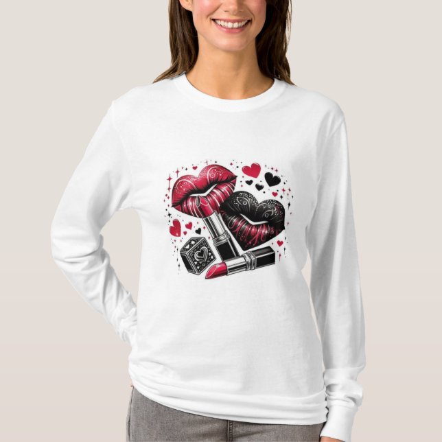 Liebe, Kiss, Romantik T-Shirt (Vorderseite)