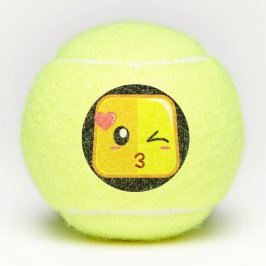 Liebe Kiss Square Emoji Face hat Spaß Sport zu spi Tennisbälle