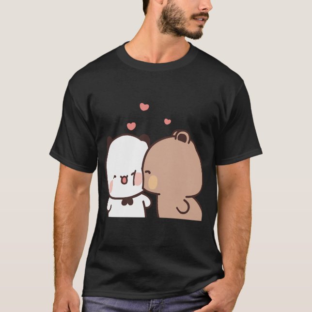 Liebe Kiss von Dudu Bear zu Bubu Pandaâ  benuzter T-Shirt (Vorderseite)
