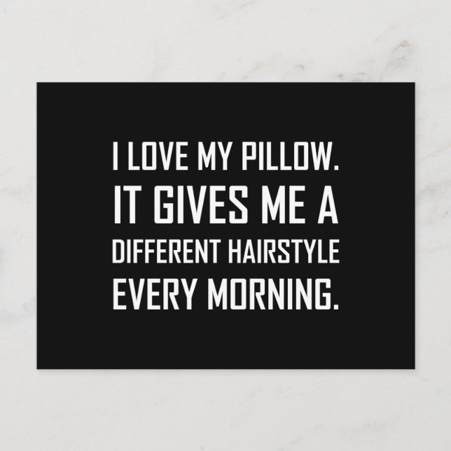 Liebe Kissen Unterschiedliche Frisur Funny Funny Postkarte (Vorderseite)