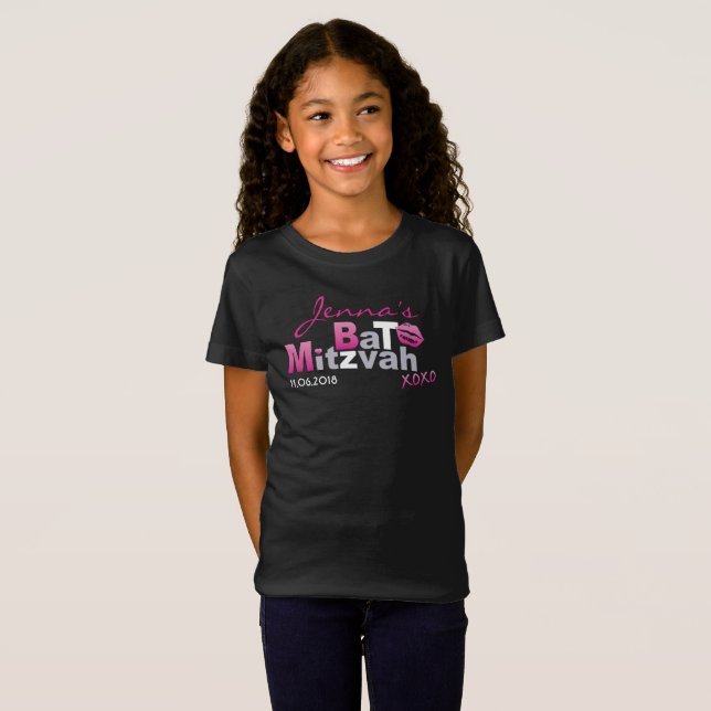 LIEBE & KISSES Bat Mitzvah T - Shirt (Vorne ganz)