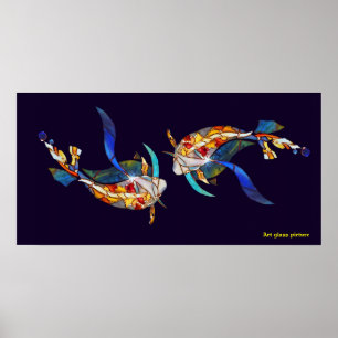 Liebe Kissing Koi Fische Hochzeitspender horizonta Poster
