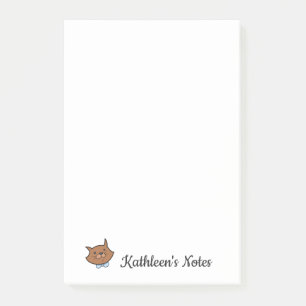 Liebe Kitty Cat   Text anpassen   Braune Katze Post-it Klebezettel