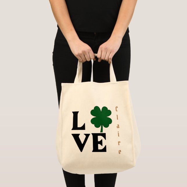 Liebe Kleeblatt St Patricks Tagesdesign Tragetasche (Vorderseite (Produkt))