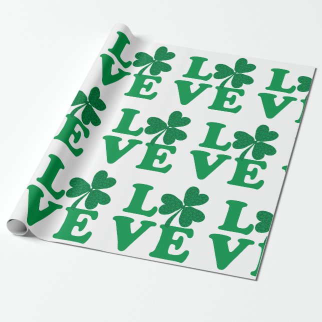 Liebe Kleeblätter Geschenkpapier (Ungerollt)