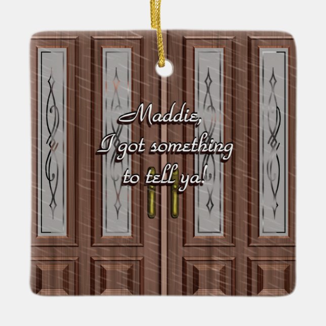 Liebe klopft an der Vordertür Keramikornament (Vorderseite)