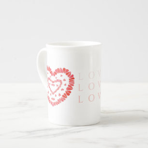 LIEBE Knochen China Tasse