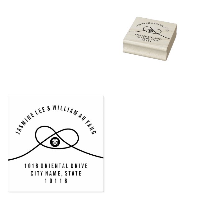 Liebe Knot Double Happiness Chinesische Hochzeitsa Gummistempel (Stempel)