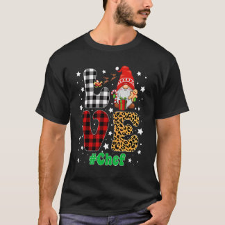 Liebe Koch Gnome Christmas Leopard Kariert Xmas Pa T-Shirt