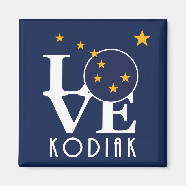 LIEBE Kodiak Alaska Magnet (Vorne)