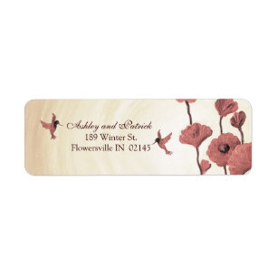 Liebe-Kolibris und gemalte rote Blumen