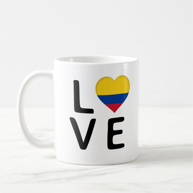 Liebe - kolumbianische Flagge Kaffeetasse (Links)