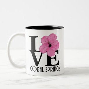 LIEBE Korallensprings Rosa Hibiskus 11oz Zweifarbige Tasse