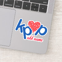 Liebe Kpop Name Sticker in Rot & Blau