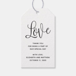 Liebe. Kraft-Geschenk-Tag. Rustikale Hochzeit dank Geschenkanhänger