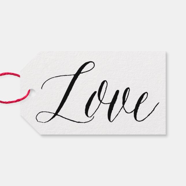 Liebe | Kraft Paper Calligraphy Gift Tag Geschenkanhänger (Rückseite Horizontal)
