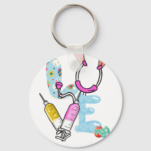Liebe Krankenpflege Leben Ostern, Retro, Vintage Schlüsselanhänger