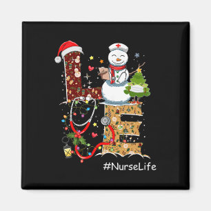 Liebe Krankenpfleger Leben Schneemann Weihnachten Magnet