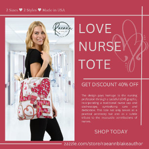 Liebe Krankenschwester Crochet Stickerei Stil Tote