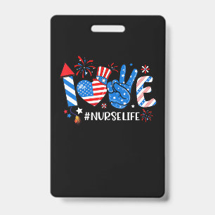 Liebe Krankenschwester Leben Amerikanische Flagge Ausweis
