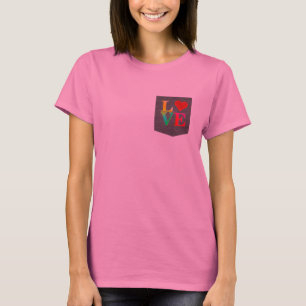 Liebe Krawatte-Farbstoff Tarnkappengeflecht Fake T T-Shirt