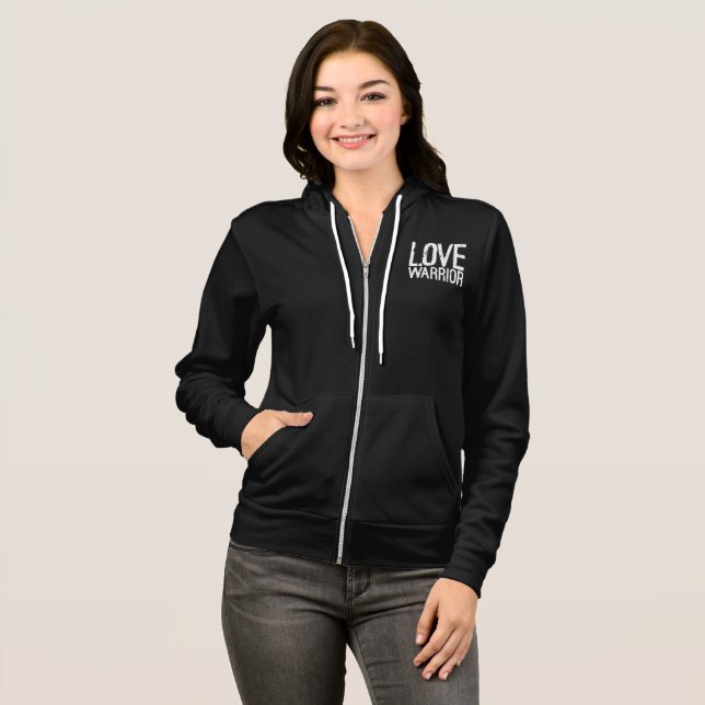Liebe Krieger Fleece Zip Hoodie (Vorne ganz)
