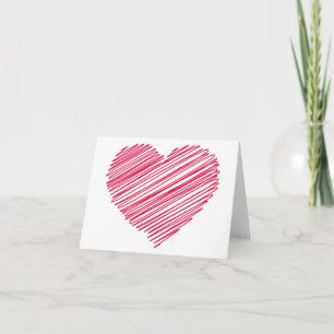Liebe Kritzelherzen Rosa Rot Hochzeit Dankeskarte