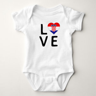 Liebe - Kroatien - Flagge Baby Strampler