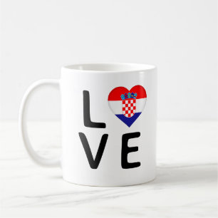Liebe - Kroatien - Flagge Kaffeetasse
