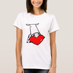 Liebe-Kühe Kuh-Herzvalentine-I T-Shirt