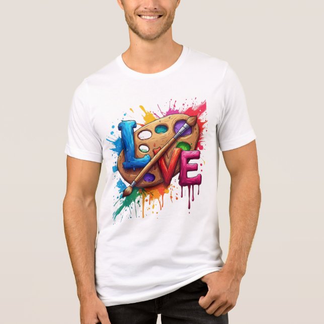 Liebe Kunst Lehrer Sublimationsdesign - Künstler Tri-Blend Shirt (Vorderseite)