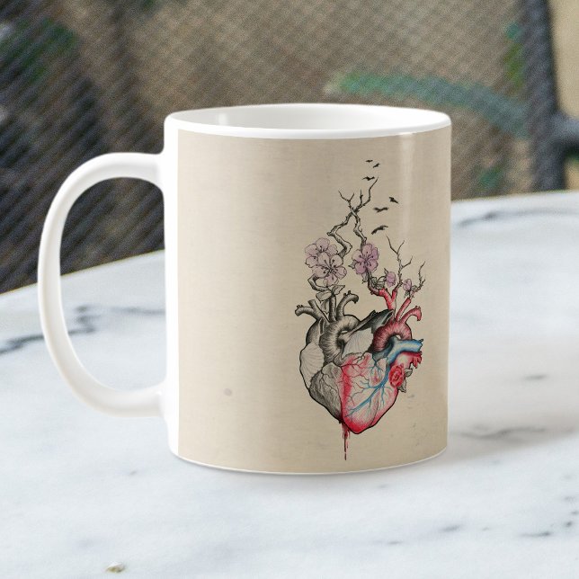 Liebe Kunst Surreal Anatomische Herzen Blume Vinta Kaffeetasse (Von Creator hochgeladen)