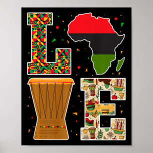Liebe Kwanzaa Kinara Celebration African Heritage  Poster