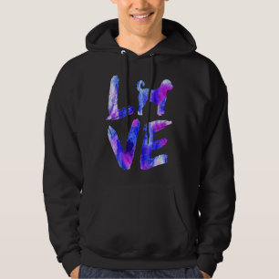 Liebe Labradoodle Watercolor Blue Hund Mama Vater  Hoodie