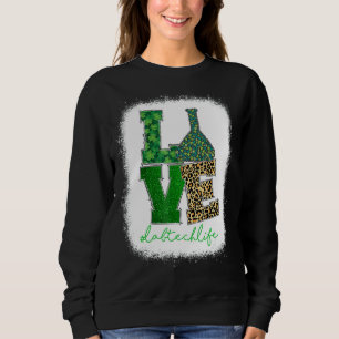 Liebe Labrador Tech Life Kleeblatts Leopard Happy Sweatshirt